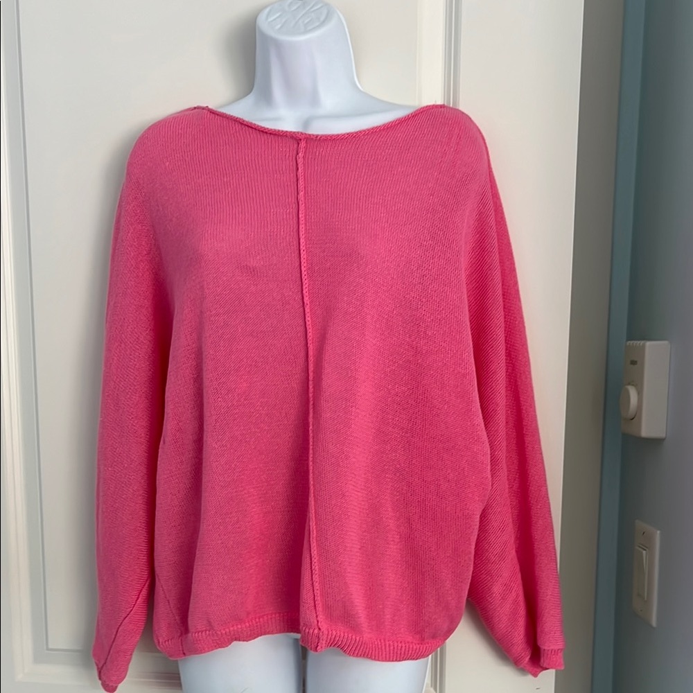 Zara Vibrant Pink Crew Neck Sweater NEW (oversized)